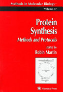 Protein synthesis : methods and protocols /