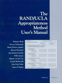 The Rand/UCLA appropriateness method user's manual /