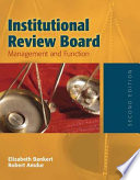 Institutional review board : management and function /