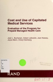 Cost and use of capitated medical services : evaluation of the  program for prepaid managed health care /