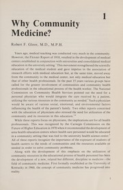 Medicine, the community, and health /