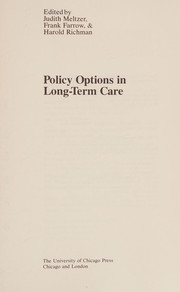Policy options in long-term care /