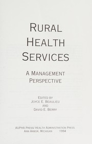 Rural health services : a management perspective /