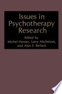Issues in psychotherapy research /