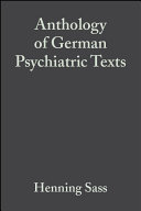 Anthology of German psychiatric texts /