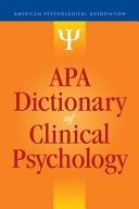 APA dictionary of clinical psychology /