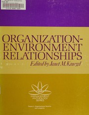 Organization-environment relationships /