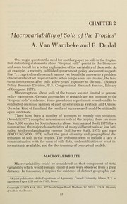 Diversity of soils in the tropics : proceedings of a symposium /