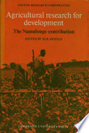 Agricultural research for development : the Namulonge contribution /