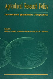 Agricultural research policy : international quantitative perspectives /