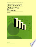Training and technology transfer course : performance objectives manual.