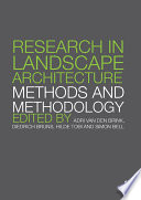 Research in landscape architecture : methods and methodology /