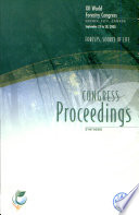 Congress proceedings synthesis : XII World Forestry Congress, Québec City, Canada, September 21 to 28, 2003 : Forests, source of life.