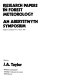 Research papers in forest meteorology : an Aberystwyth symposium (based on Symposium XIII, March 1970) /