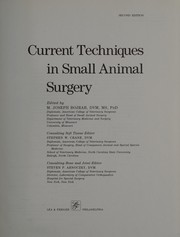 Current techniques in small animal surgery /