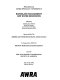 Rangeland management and water resources : proceedings, AWRA specialty conference, May 27-29, 1998, Reno, Nevada /