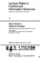 New trends in systems analysis : international symposium, Versailles, December 13 - 17, 1976 /
