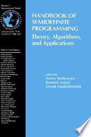 Handbook of semidefinite programming : theory, algorithms, and applications /