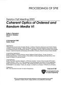 Coherent optics of ordered and random media VI : Saratov Fall Meeting 2005 : 27-30 September 2005, Saratov, Russia /