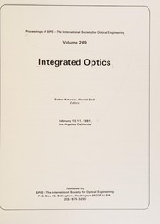 Integrated optics : February 10-11, 1981, Los Angeles, California /