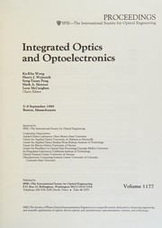 Integrated optics and optoelectronics : 5-8 September 1989, Boston, Massachusetts /