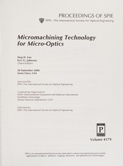 Micromachining technology for micro-optics : 20 September 2000, Santa Clara, USA /