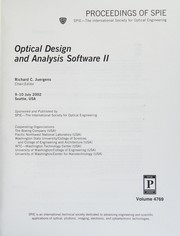 Optical design and analysis software II : 9-10 July 2002, Seattle, USA /