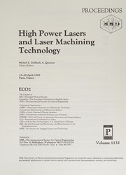High power lasers and laser machining technology : proceedings : 25-28 April 1989, Paris, France /