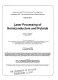 Laser processing of semiconductors and hybrids : 21-22 January 1986, Los Angeles, California /