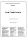 Practical applications of low power lasers : [seminar] August 26-27, 1976, San Diego, California /