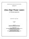 Ultra high power lasers for practicable applications : March 22-23, 1976, Reston, Virginia /