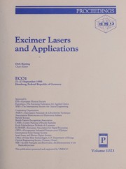 Excimer lasers and applications : ECO1 21-23 September 1988, Hamburg, Federal Republic of Germany /