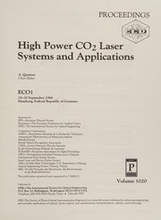 High Power CO₂ Laser Systems and Applications : ECO1 19-20       September 1988, Hamburg, Federal Republic of Germany /