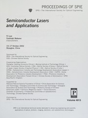 Semiconductor lasers and applications : 15-17 October 2002, Shanghai, China /