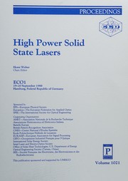 High power solid state lasers : ECO1 19-20 September, 1988, Hamburg, Federal Republic of Germany /