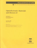 Optoelectronic materials and devices II : 26-28 July 2000, Taipei, Taiwan /