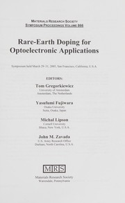 Rare-earth doping for optoelctronic applications  : symposium held March 29-31, 2005, San Francisco, California, USA /