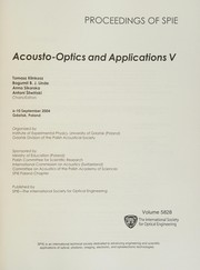 Acousto-optics and applications V : 6-10 September 2004, Gdańsk, Poland /