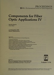 Components for fiber optic applications IV : 5-6 September 1989, Boston, Massachusetts /