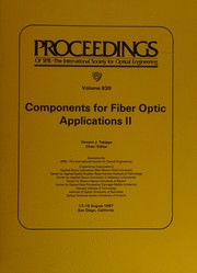 Components for fiber optic applications II : 17-18 August 1987, San Diego, California /
