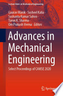 Advances in Mechanical Engineering : Select Proceedings of CAMSE 2020 /