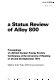 A Status review of alloy 800 : proceedings of a British Nuclear Energy Society conference at the University of Reading on 25 and 26 September 1974 /