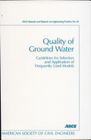 Quality of ground water : guidelines for selection and application of frequently used models /