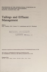 Tailings and effluent management : proceedings of the International Symposium on Tailings and Effluent Management, Halifax, August 20-24, 1989 /