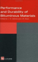Performance and durability of bituminous materials : proceedings of symposium, University of Leeds, March 1994 /