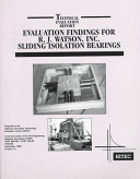 Evaluation findings for R.J. Watson, Inc., sliding isolation bearings.