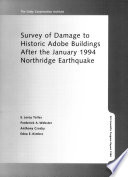Survey of damage to historic adobe buildings after the January 1994 Northridge earthquake /