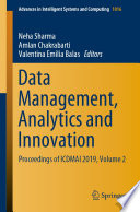 Data Management, Analytics and Innovation : Proceedings of ICDMAI 2019, Volume 2 /