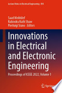 Innovations in Electrical and Electronic Engineering : Proceedings of ICEEE 2022, Volume 1 /