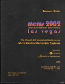 MEMS 2002 : the Fifteenth IEEE International Conference on Micro Electro Mechanical Systems : technical digest : Las Vegas, Nevada, USA, January 20-24, 2002 /